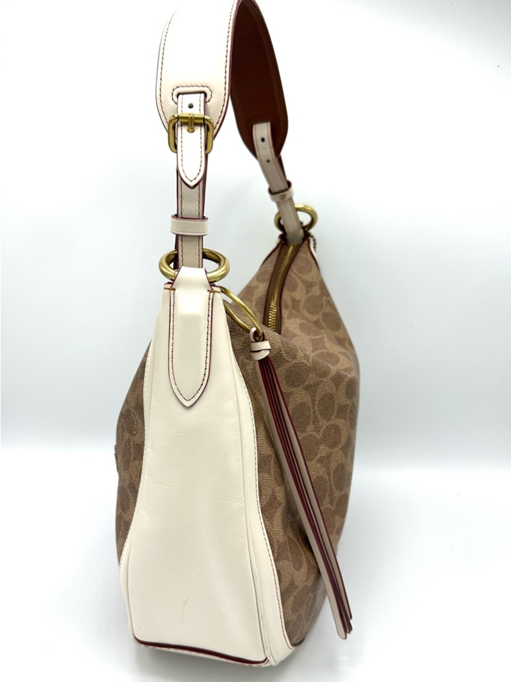 Coach Sutton Hobo Bag – Signature Coated Canvas with Chalk Leather Trim - Picture 3 of 9